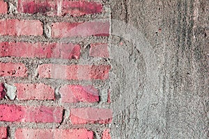 Half Brick wall and half concrete texture