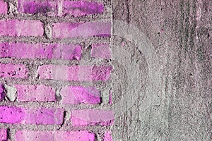 Half Brick wall and half concrete texture