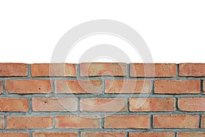 Half brick wall  on white background