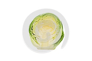 Half of brussels sprout isolated on background