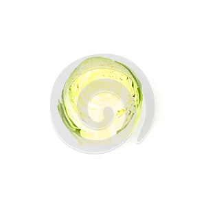 Half of brussels sprout isolated on white