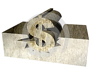 Half-buried dollar sign