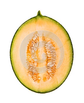 Half a cantaloupe melon