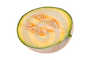 Half a cantaloupe melon