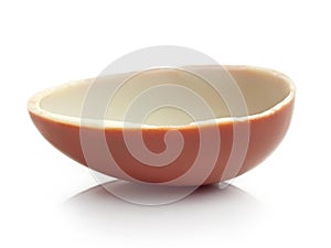 Half of chocolate egg, isolated