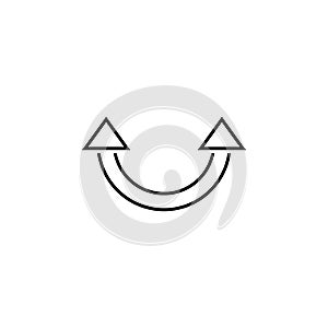 half circle arrows icon. Thin line icon for website design and development, app development. Premium icon