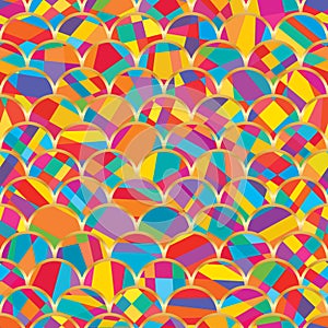 Half circle cut syle colorful seamless pattern
