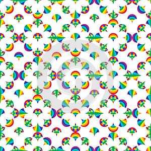 Half circle element circle white full seamless pattern