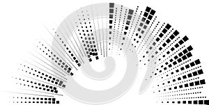 half circle irregular long rays inside and outside