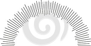 half circle irregular medium rays inside and outside