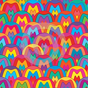 Half circle M mountain seamless pattern