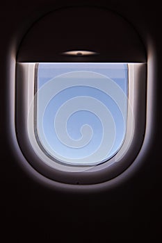 Half closed air plane window