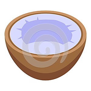 Half coconut icon isometric vector. Cosmetic cream