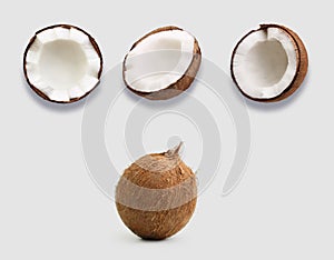 Half of coconut isolated