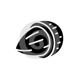 Half Cut Almond in Shell Outline Icon