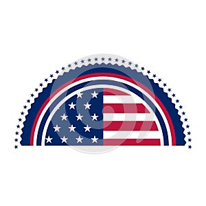 Half cut american campaign button