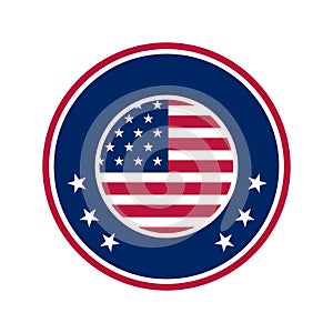 Half cut american campaign button