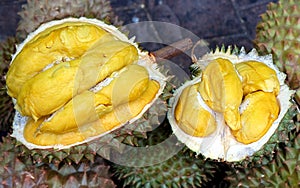 Half cut durian `King of Fruits`