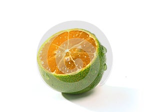 Half cut golden lime with dewdrop photo