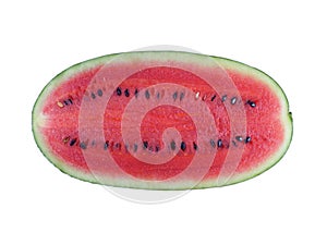 Half cut of red watermelon isolated on white background