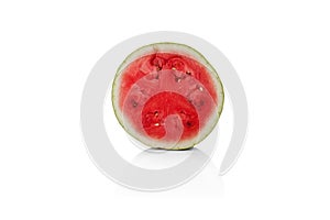 Half cut ripe watermelon isolated on white