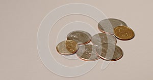 Half Dollar coins on bright surface. US Dollar currency