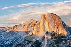 Half Dome is a granite dome at the eastern end of Yosemite Valley in Yosemite National Park, California
