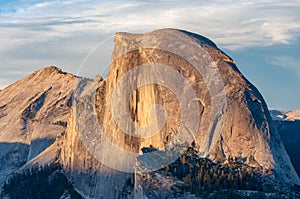 Half Dome is a granite dome at the eastern end of Yosemite Valley in Yosemite National Park, California