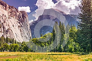 Half Dome is an impressive peak in Yosemite National Park, known for its distinctive shape and breathtaking views