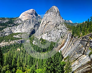 Half Dome Liberty Cap and Nevada Fall