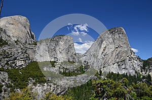 Half Dome, Mount Broderick and Liberty Cap, California, USA