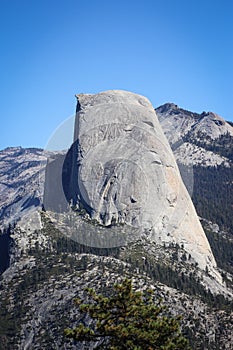 Half Dome mountain seen from Glacier Point lookout