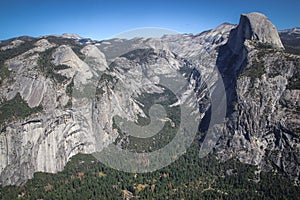 Half Dome mountain seen from Glacier Point lookout