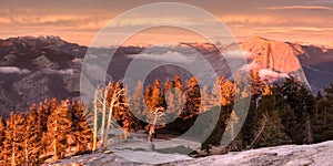 Half Dome Panorama at Sunset