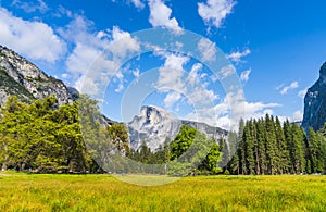 Half dome on sunny day,yosemite national park,california,usa