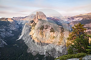 Half Dome at sunset in Yosemite National Park, California, USA.