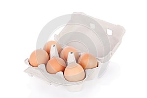 Half dozen brown chicken eggs