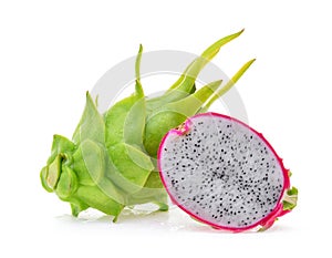Half of dragon fruit isolated on white background
