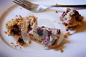 Half-eaten blueberry muffin - vintage effect.