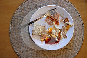 Half eaten breakfast