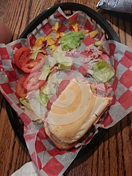 Half eaten sandwhich