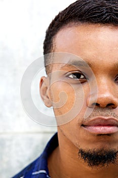 Half face african american man