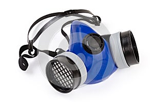 Half-face elastomeric air-purifying respirator on a white background photo