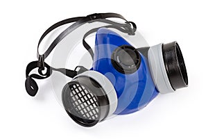 Half-face elastomeric air-purifying respirator on a white background