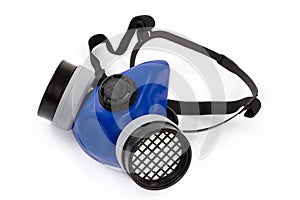 Half-face elastomeric air-purifying respirator on a white background photo