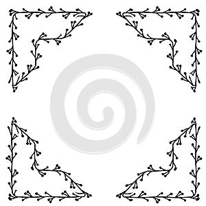 Half Flower Frame Conner shape Flower frame wreath vector