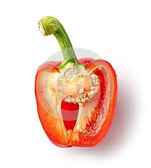 Half of fresh red paprika