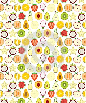 Half fruits seamless pattern