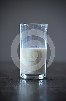 Half full/Half empty glass of milk