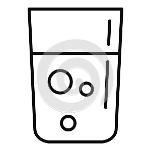 Half glass of water icon outline vector. Drink fresh